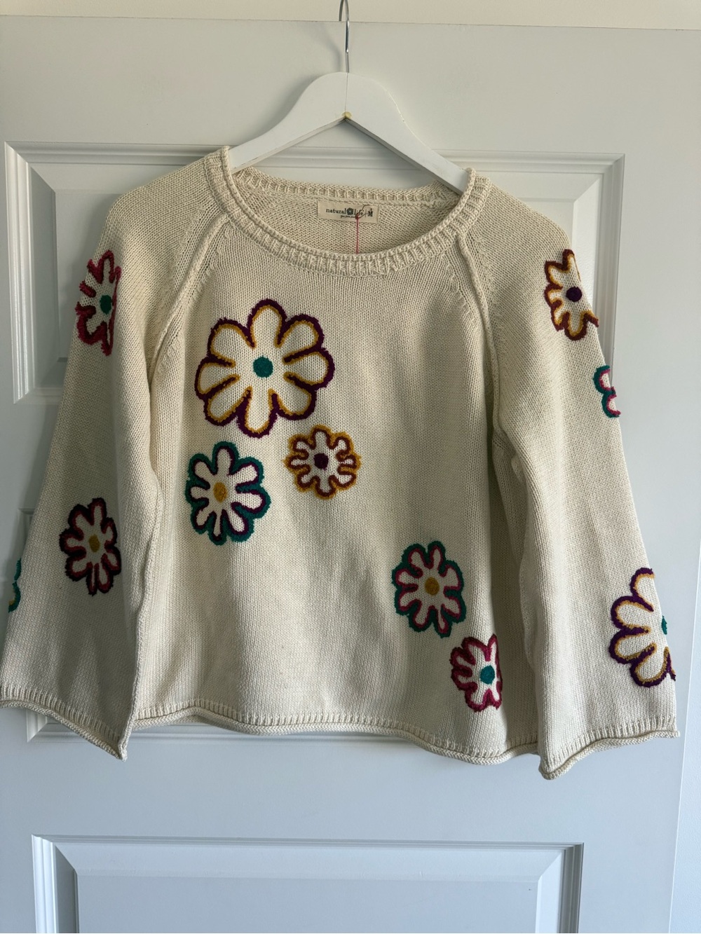 Natural Life Floral Knit Sweater Boho Cottagecore NWT M - Picture 2 of 11